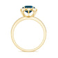 2.5 Carat Oval Cut London Blue Topaz Oblong Engagement Ring with Diamond Halo