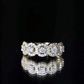 Certified Round Cut Moissanite Halo Classic Band Ring