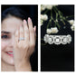 Certified Round Cut Moissanite Halo Classic Band Ring