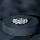 Certified Round Cut Moissanite Halo Classic Band Ring