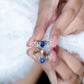 Certified 1.5 Carat Oval Lab Grown Blue Sapphire Engagement Ring with Diamond