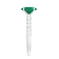 Natural 1.2 Carat Emerald Oval Engagement Ring with Diamond Side Stones