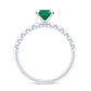 Natural 1.2 Carat Emerald Oval Engagement Ring with Diamond Side Stones