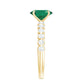 Natural 1.2 Carat Emerald Oval Engagement Ring with Diamond Side Stones