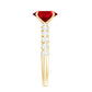 Certified 1.5 Carat Lab Grown Ruby Oval Engagement Ring with Diamond