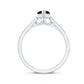 Natural Solitaire Garnet Marquise Engagement Ring with Diamond