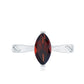 Natural Solitaire Garnet Marquise Engagement Ring with Diamond