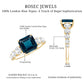 3 Carat Asscher Cut London Blue Topaz Solitaire Engagement Ring with Moissanite