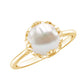 Cultured 7.4 Carat Freshwater Pearl Solitaire Engagement Ring