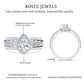 Bezel Set Moissanite Pear Engagement Ring with Filigree Details