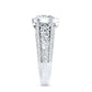 Bezel Set Moissanite Pear Engagement Ring with Filigree Details