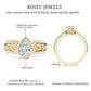 Bezel Set Moissanite Pear Engagement Ring with Filigree Details
