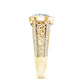 Bezel Set Moissanite Pear Engagement Ring with Filigree Details