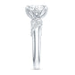 3 Carat Asscher Cut Moissanite Solitaire Engagement Ring in Petal Prong Setting