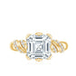 3 Carat Asscher Cut Moissanite Solitaire Engagement Ring in Petal Prong Setting