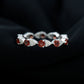 Natural Garnet Diamond Eternity Ring for Anniversary