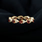 Natural Garnet Diamond Eternity Ring for Anniversary