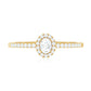 Certified Natural Diamond Oval Engagement Ring with Halo