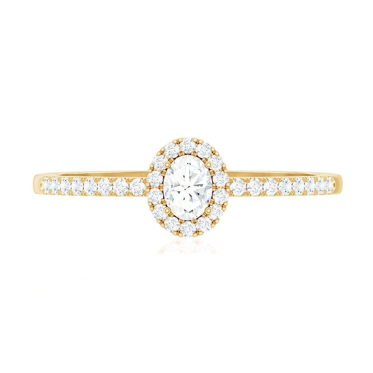 Certified Natural Diamond Oval Engagement Ring with Halo