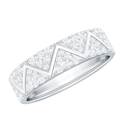 Certified Moissanite Wide Eternity Band Ring