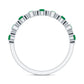 Natural Green Emerald Half Eternity Stackable Ring