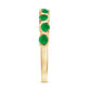 Natural Green Emerald Half Eternity Stackable Ring