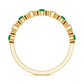 Natural Green Emerald Half Eternity Stackable Ring