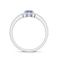 Anillo de compromiso de tanzanita natural con halo de diamantes