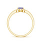 Anillo de compromiso de tanzanita natural con halo de diamantes
