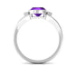Genuine 2 Carat Amethyst Cushion Cut Engagement Ring with Diamond