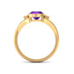 Genuine 2 Carat Amethyst Cushion Cut Engagement Ring with Diamond