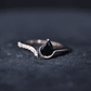 Pear Shaped Black Onyx Promise Ring with Diamonds