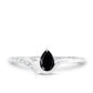 Pear Shaped Black Onyx Promise Ring with Diamonds
