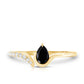 Pear Shaped Black Onyx Promise Ring with Diamonds