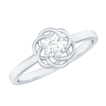 Nature Inspired Diamond Cute Promise Ring with Certificate