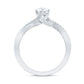 Minimal Diamond Engagement Ring with Crossover Shank