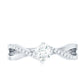 Minimal Diamond Engagement Ring with Crossover Shank