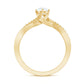 Minimal Diamond Engagement Ring with Crossover Shank