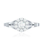 Natural Diamond Halo Engagement Ring with Split Shank