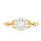 Natural Diamond Halo Engagement Ring with Split Shank