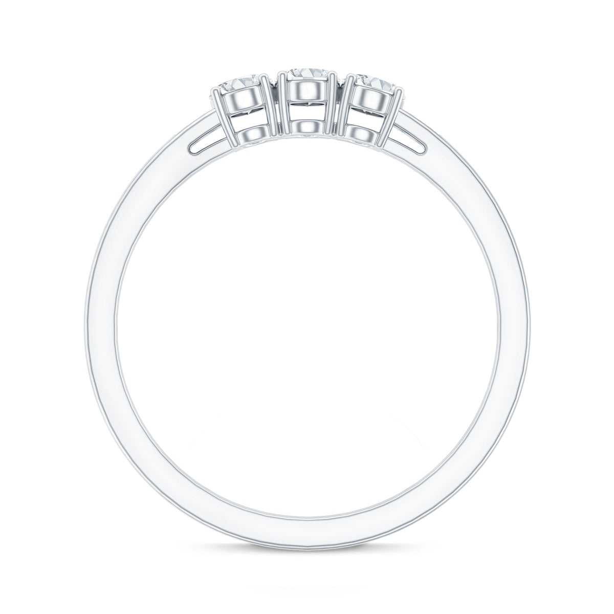 Lab Grown Oval Diamond 3 Stone Engagement Ring