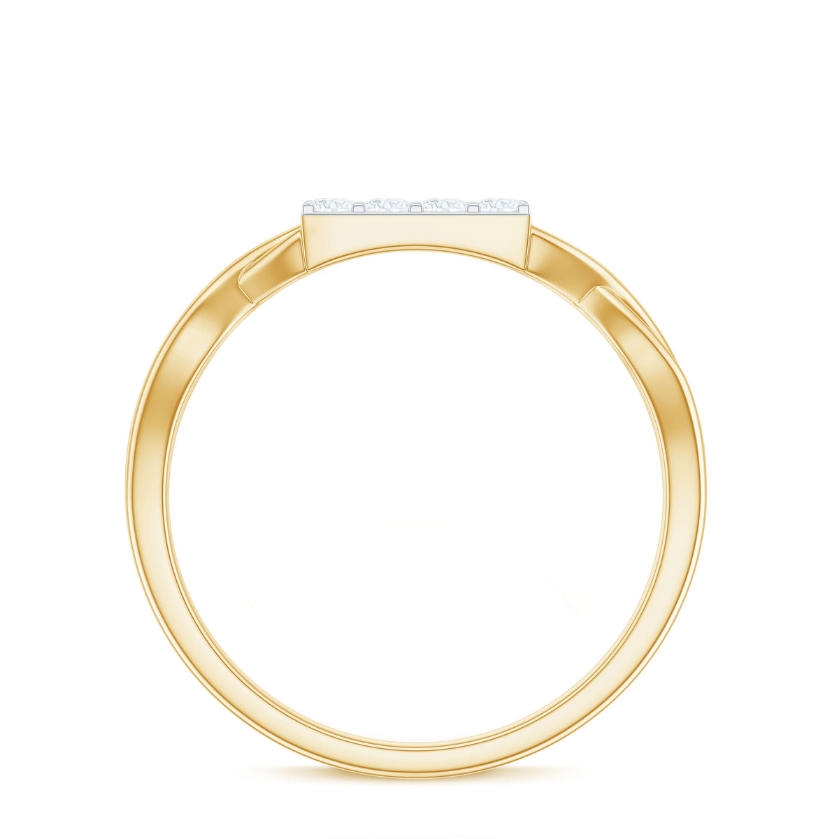 Contemporary Diamond Engagement Ring with Infinity Shank