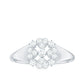 Natural Diamond Flower Engagement Ring in Illusion Set