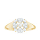 Natural Diamond Flower Engagement Ring in Illusion Set