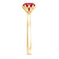 Anillo de compromiso de rubí cultivado en laboratorio de 1,3 quilates certificado con engaste de cesta de loto