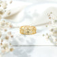 Real Diamond Flower Wedding Band for Women
