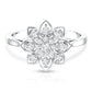 Certified Natural Diamond Flower Engagement Ring