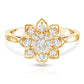 Certified Natural Diamond Flower Engagement Ring