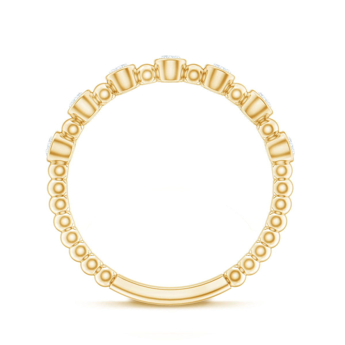 Real Diamond Stackable Eternity Ring with Beaded Details