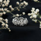 Anillo de boda con diseño floral de diamantes naturales con certificado